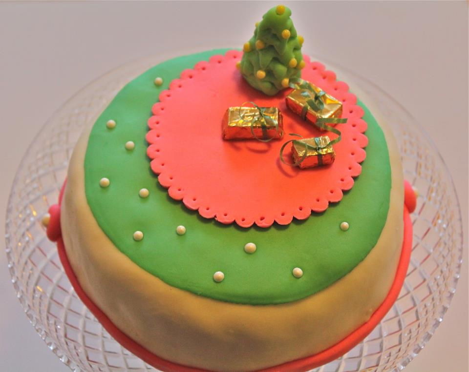 Christmas Cake with a tiny tree